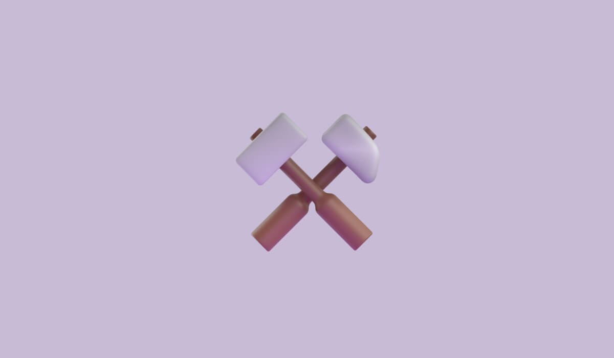 Tool emoji on a light purple background