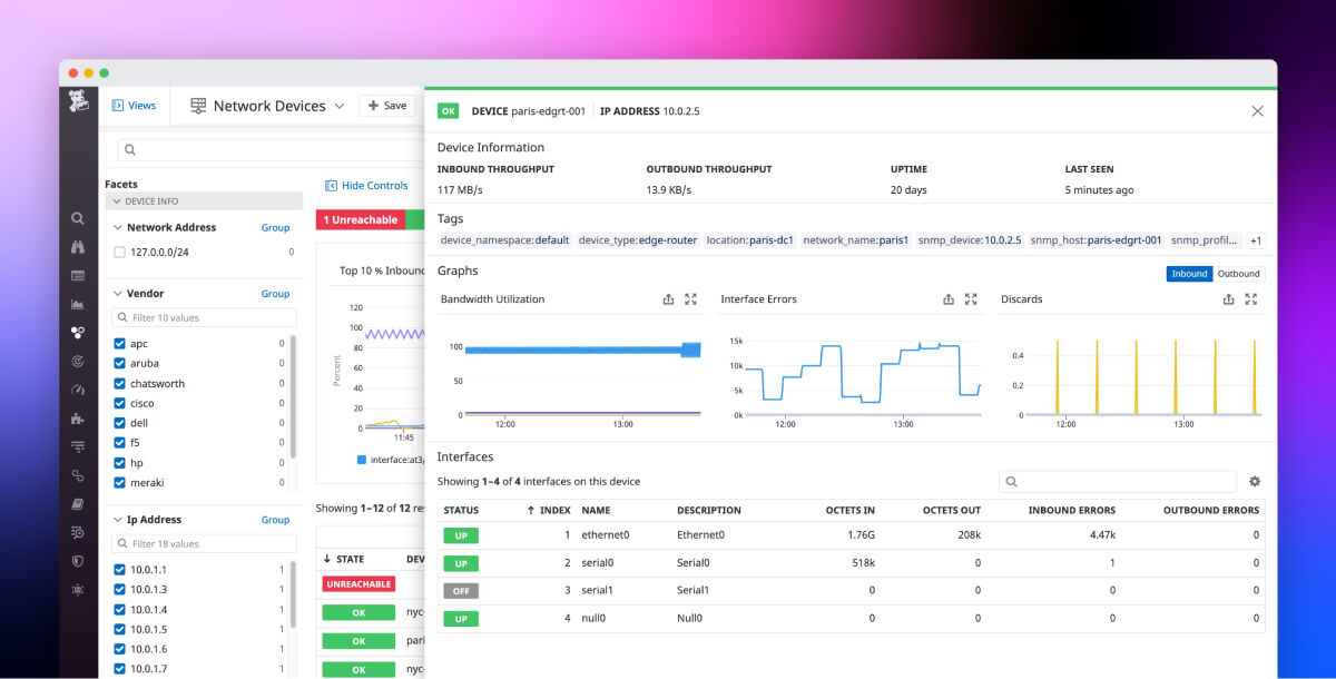 Datadog platform showing metrics, traces, and logs