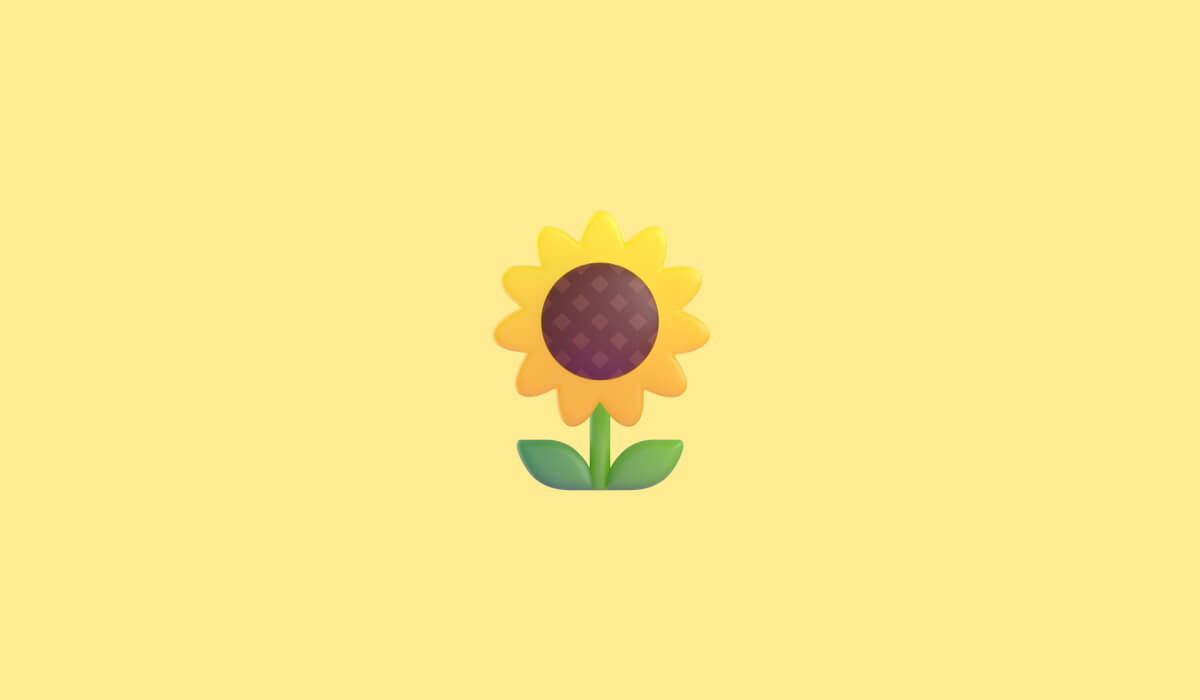 Light yellow background with a sunflower emoji in the middle