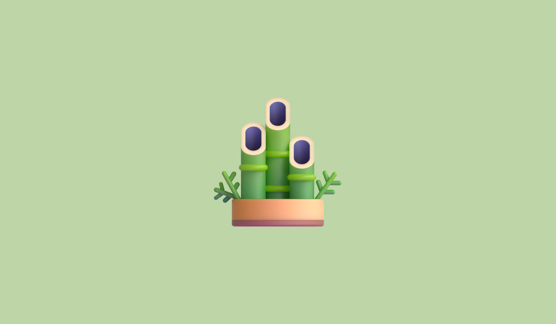 Pine decoration emoji on a light green background